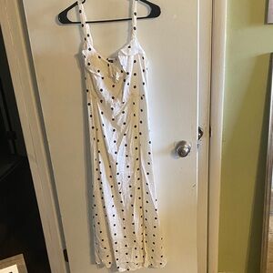 Old Navy Cream Maxi Dress with Black Polka Dots